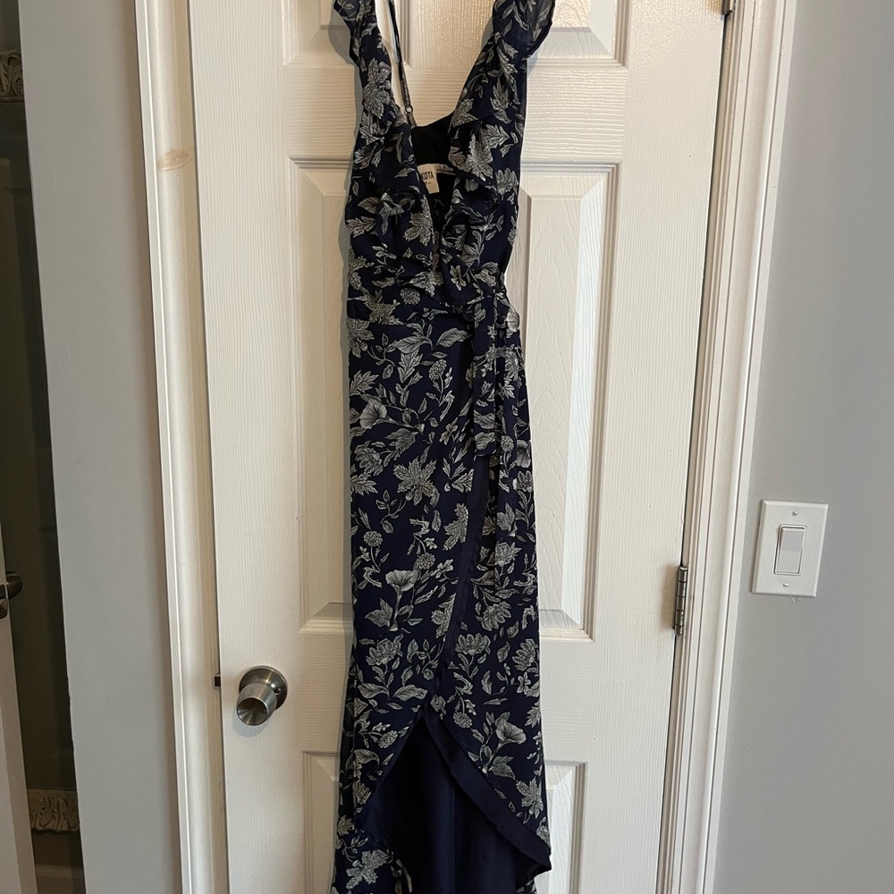 BB Dakota Floral Navy Wrap Dress